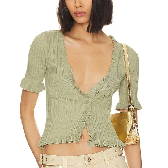 Lovers + Friends Carissa Ruffle Sweater - Picture 1 of 9